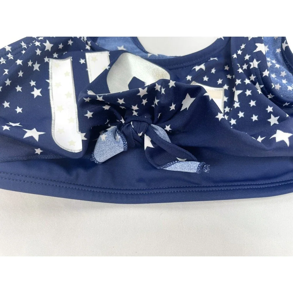 Justice Girl Size 10 Blue USA‎ Bikini Swim Top Stars Padded